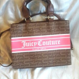 Juicy Couture Brown Pink Tote Satchel Bag Purse